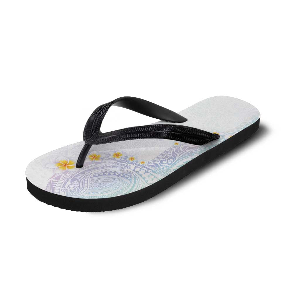 Hawaiian Tribal Tattoo and Plumeria Flip Flops Polynesian Pattern Sweet