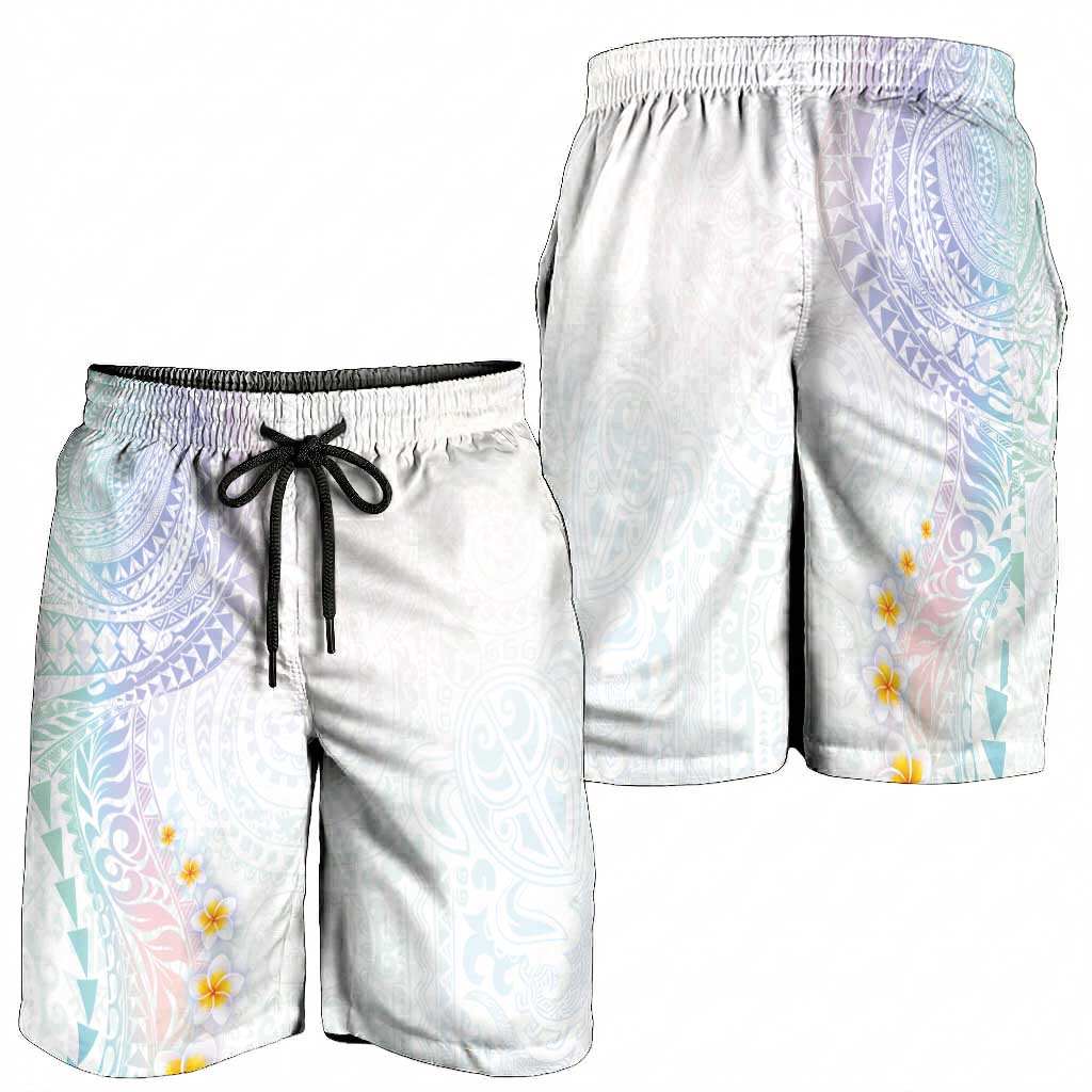 Hawaiian Tribal Tattoo and Plumeria Shorts for Men Polynesian Pattern Sweet