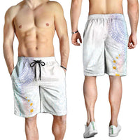 Hawaiian Tribal Tattoo and Plumeria Shorts for Men Polynesian Pattern Sweet