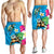 Hawaiian Tropical Flower Honu Shorts for Men Under The Blue Water - Polynesian Pride