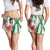 Hawaiian Tropical Flowers and Maile Pikake Shorts for Women Polynesian Tribal Pattern White Color - Polynesian Pride