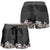 Hawaiian Tropical Flowers and Tribal Polynesian Tattoo Shorts for Women Grayscale Mode - Polynesian Pride
