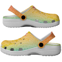 Hawaiian Tropical Fruits and Plants Clogs Shoes Kakau Pattern Summer Vibe