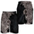 Hawaiian Tropical Plants and Chameleon Shorts for Men Polynesian Art Grayscale - Polynesian Pride