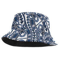 Hibiscus Bloom Island Tribal Waves Bucket Hat Blue Polynesian Pattern LT01 One Size Blue - Polynesian Pride