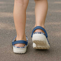 Hibiscus Bloom Island Tribal Waves Clogs Shoes Blue Polynesian Pattern LT01 - Polynesian Pride