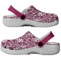 Hibiscus Bloom Island Tribal Waves Clogs Shoes Pink Polynesian Pattern LT01 - Polynesian Pride