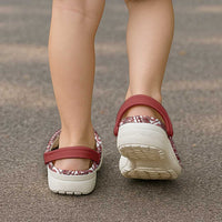 Hibiscus Bloom Island Tribal Waves Clogs Shoes Red Polynesian Pattern LT01 - Polynesian Pride