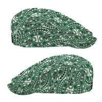 Hibiscus Bloom Island Tribal Waves Jeff Hat Green Polynesian Pattern LT01 - Polynesian Pride