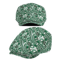 Hibiscus Bloom Island Tribal Waves Jeff Hat Green Polynesian Pattern LT01 - Polynesian Pride