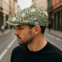 Hibiscus Bloom Island Tribal Waves Jeff Hat Olive Green Polynesian Pattern LT01 - Polynesian Pride