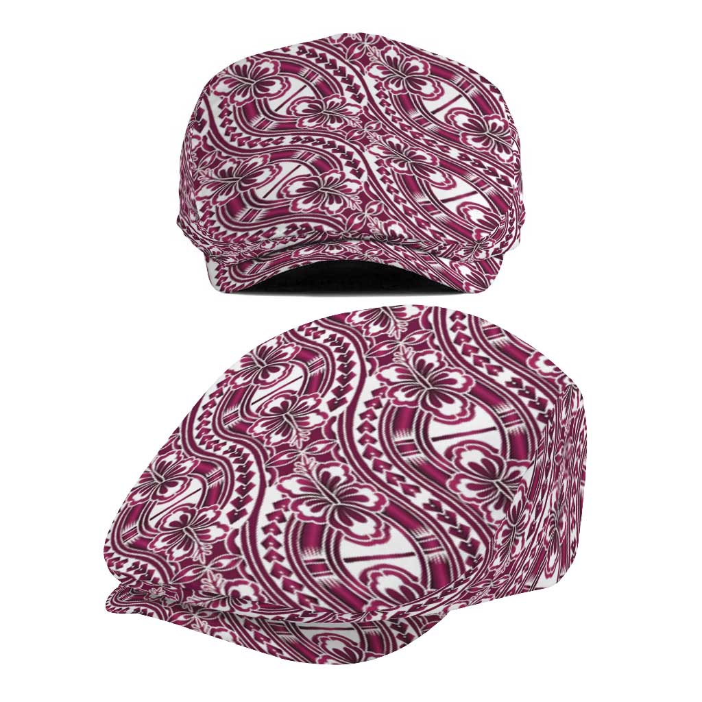 Hibiscus Bloom Island Tribal Waves Jeff Hat Pink Polynesian Pattern LT01 - Polynesian Pride