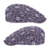 Hibiscus Bloom Island Tribal Waves Jeff Hat Purple Polynesian Pattern LT01 - Polynesian Pride