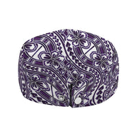 Hibiscus Bloom Island Tribal Waves Jeff Hat Purple Polynesian Pattern LT01 - Polynesian Pride
