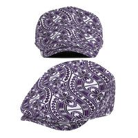 Hibiscus Bloom Island Tribal Waves Jeff Hat Purple Polynesian Pattern LT01 - Polynesian Pride