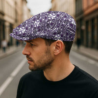 Hibiscus Bloom Island Tribal Waves Jeff Hat Purple Polynesian Pattern LT01 - Polynesian Pride