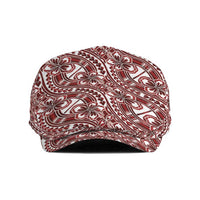 Hibiscus Bloom Island Tribal Waves Jeff Hat Red Polynesian Pattern LT01 Red - Polynesian Pride