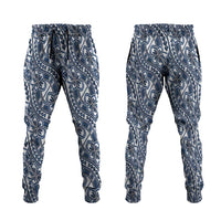 Hibiscus Bloom Island Tribal Waves Jogger Pants Blue Polynesian Pattern LT01 Blue - Polynesian Pride