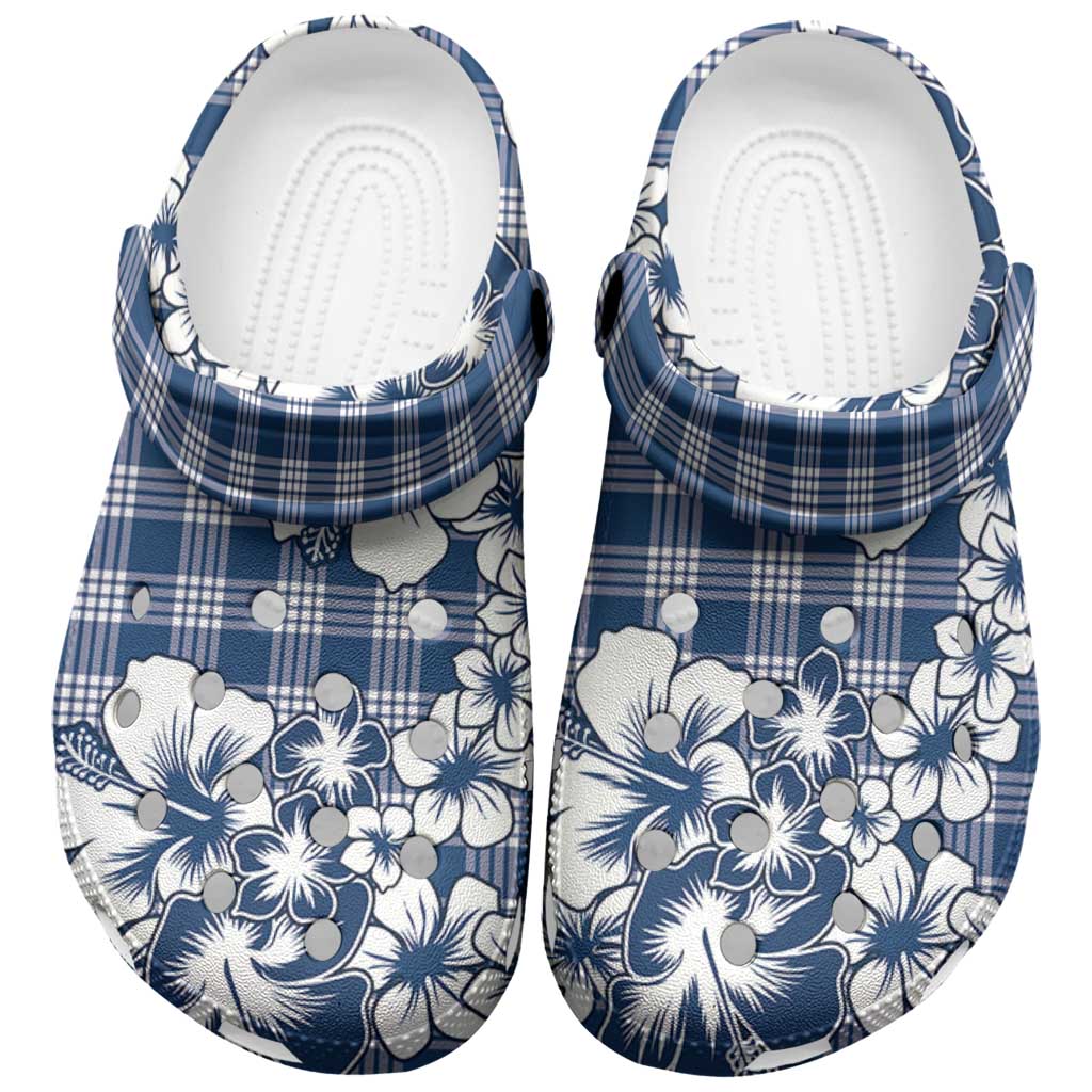Hibiscus Pakala Cobalt Blue Royal Clogs Shoes Tropical Floral Stylized - Polynesian Pride