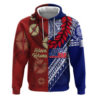 CUSTOMER REQUEST - Rotuma & Samoa - 250926 Hoodie LT7 Pullover Hoodie Blue Red - Polynesian Pride