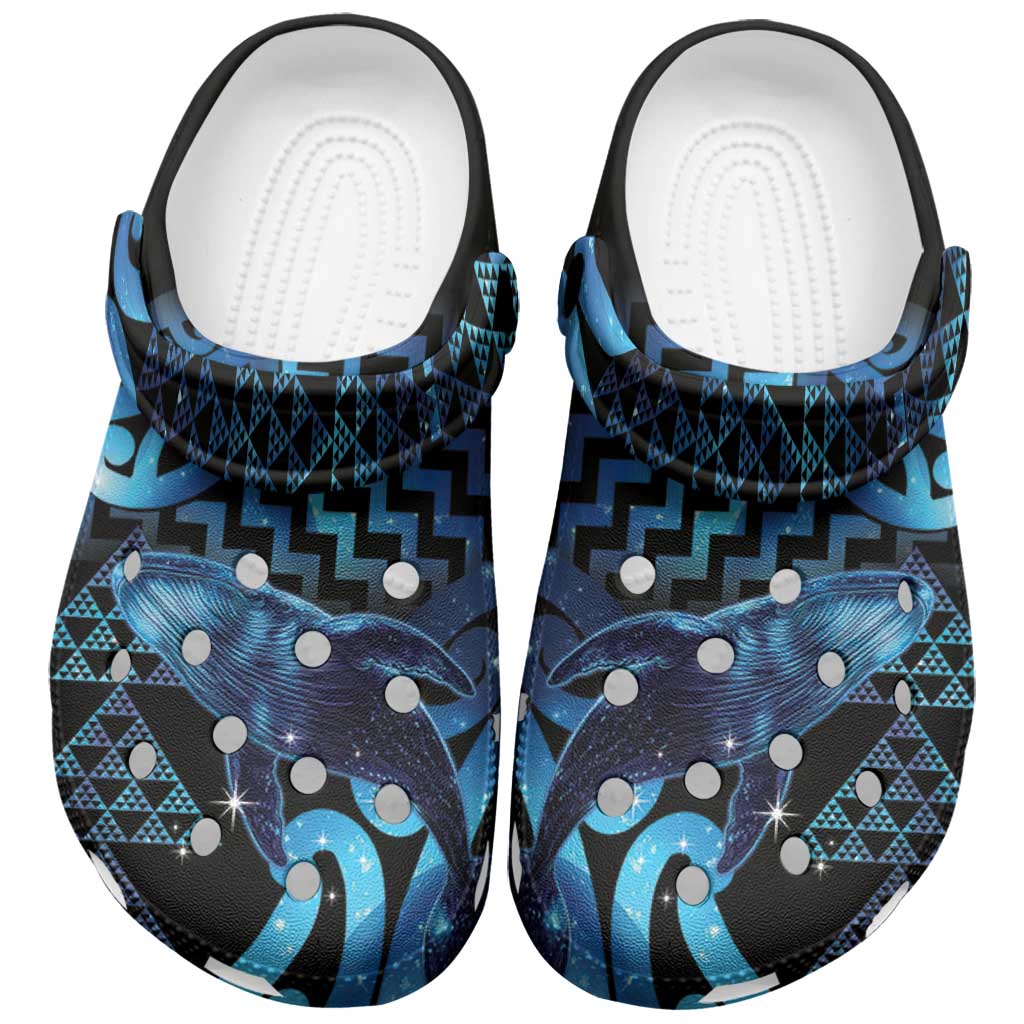 Humpback Whale Matariki New Zealand Clogs Shoes NZ Maori Paikea Poutama Luxury Blue