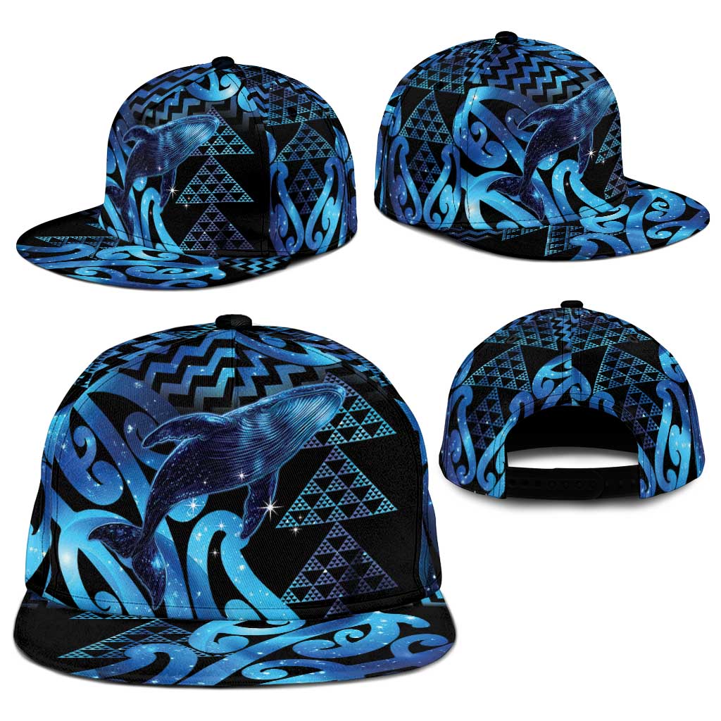Humpback Whale Matariki New Zealand Snapback Cap NZ Maori Paikea Poutama Luxury Blue LT14 - Polynesian Pride