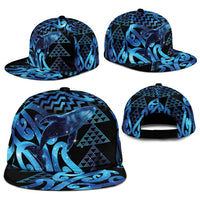 Humpback Whale Matariki New Zealand Snapback Cap NZ Maori Paikea Poutama Luxury Blue LT14 - Polynesian Pride