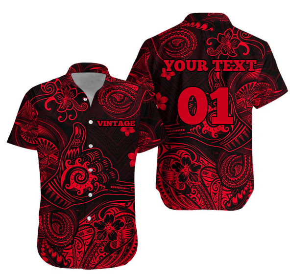 Personalised Hawaii Shaka Polynesian Hawaiian Shirt Unique Style - Red LT8