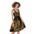 Kakau Hawaiian Polynesian Midi Dress Gold LT9 - Polynesian Pride