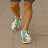 Japanese and Hawaiian Culture Fusion Clogs Shoes Irezumi with Turtles and Lei Kakau Pattern Fresh Vibe LT03 - Polynesian Pride