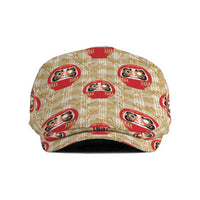 Japanese Daruma Doll Jeff Hat Palaka With Seamless Bamboo Pattern LT14 Beige - Polynesian Pride