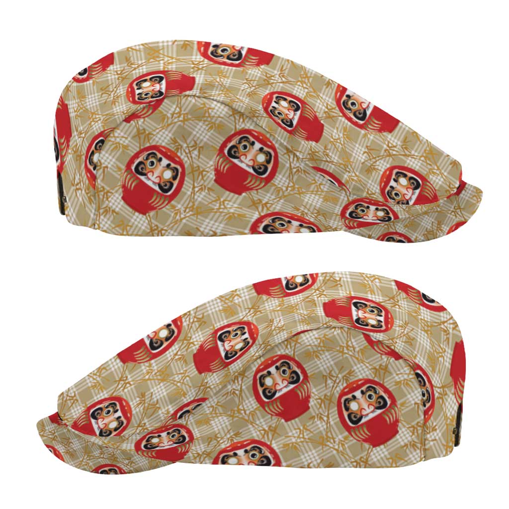 Japanese Daruma Doll Jeff Hat Palaka With Seamless Bamboo Pattern LT14 - Polynesian Pride