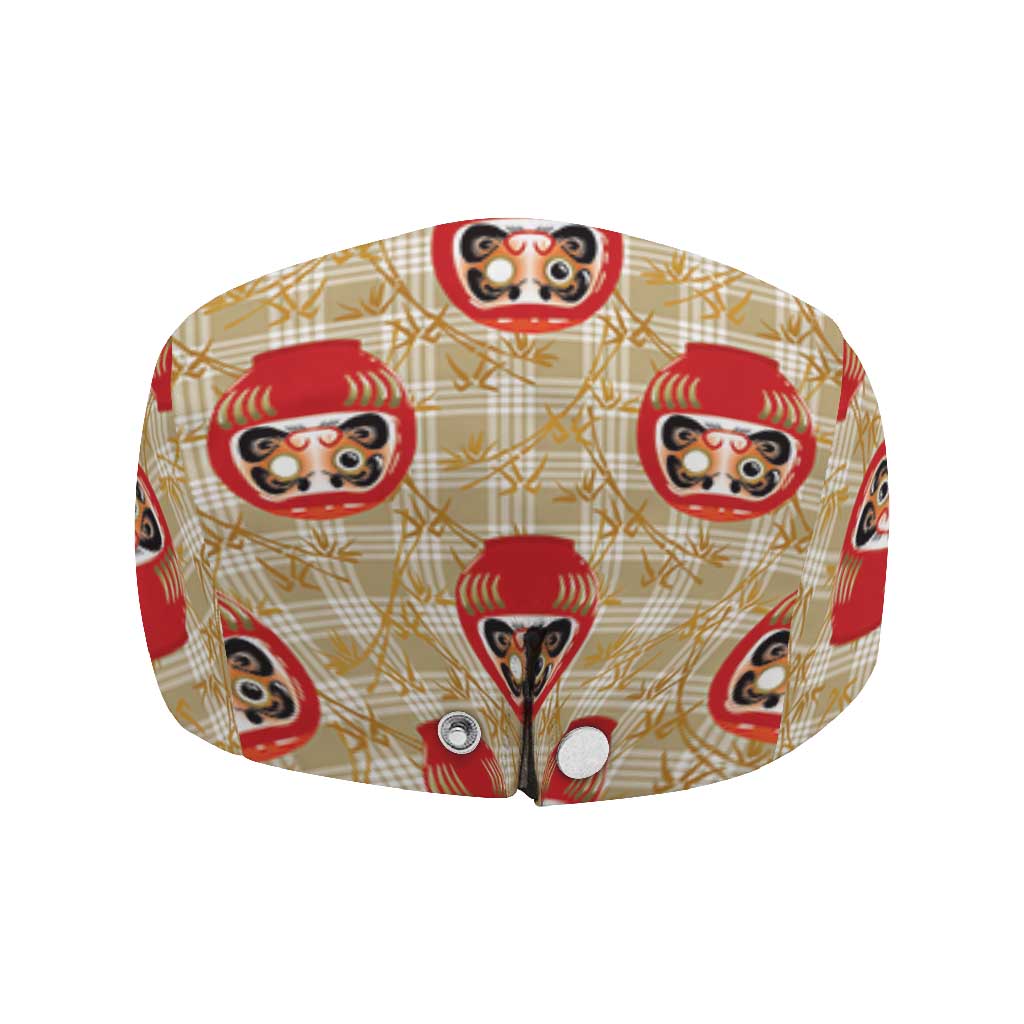Japanese Daruma Doll Jeff Hat Palaka With Seamless Bamboo Pattern LT14 - Polynesian Pride