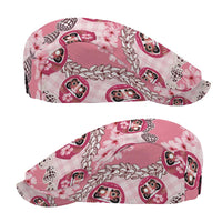 Japanese Daruma Doll Palaka Jeff Hat Cherry Blossoms With Shell Lei LT14 - Polynesian Pride