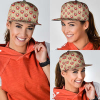 Japanese Daruma Doll Snapback Cap Palaka With Seamless Bamboo Pattern LT14 - Polynesian Pride