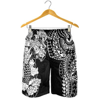 Japanese Irezumi and Hawaiian Polynesian Art Tattoo Shorts for Men Black Color - Polynesian Pride