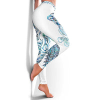 Kahui Whetu Paua Shell Kowhaiwhai Taniko Leggings Taniwha Maori Tribal Style