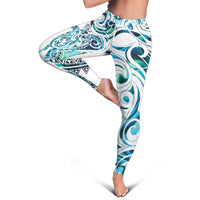 Kahui Whetu Paua Shell Kowhaiwhai Taniko Leggings Turtle Tattoo Maori Tribal Style