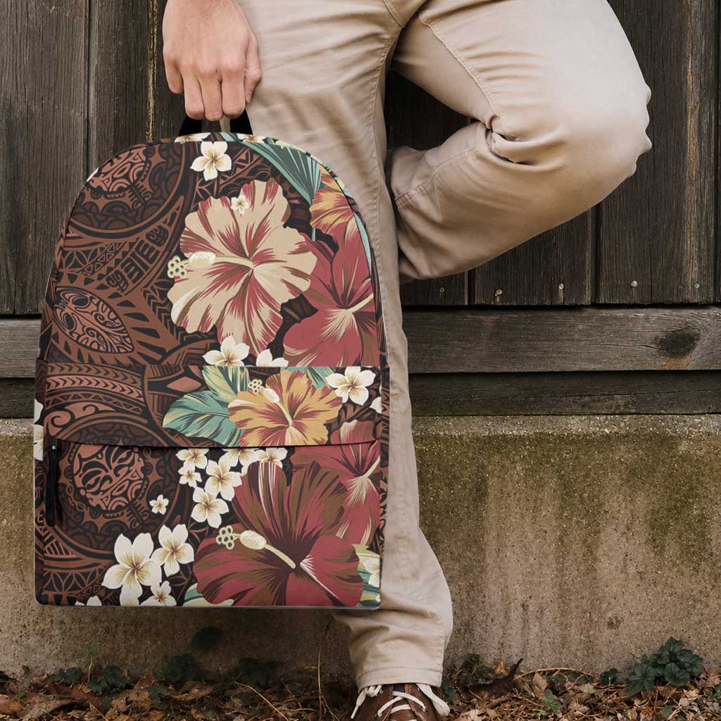 Kanoa Hawai'i Hibiscus Backpack Polynesian Tribal Tattoo Pattern Floral Elements