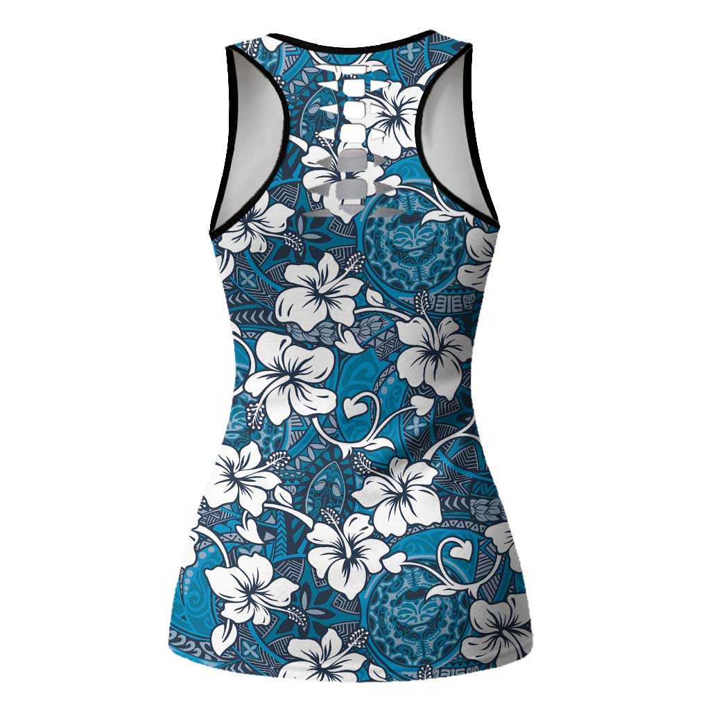 Karakarawa Bula Fiji Hollow Tank Top Fijian Tapa Seamless Hibiscus - Polynesian Pride