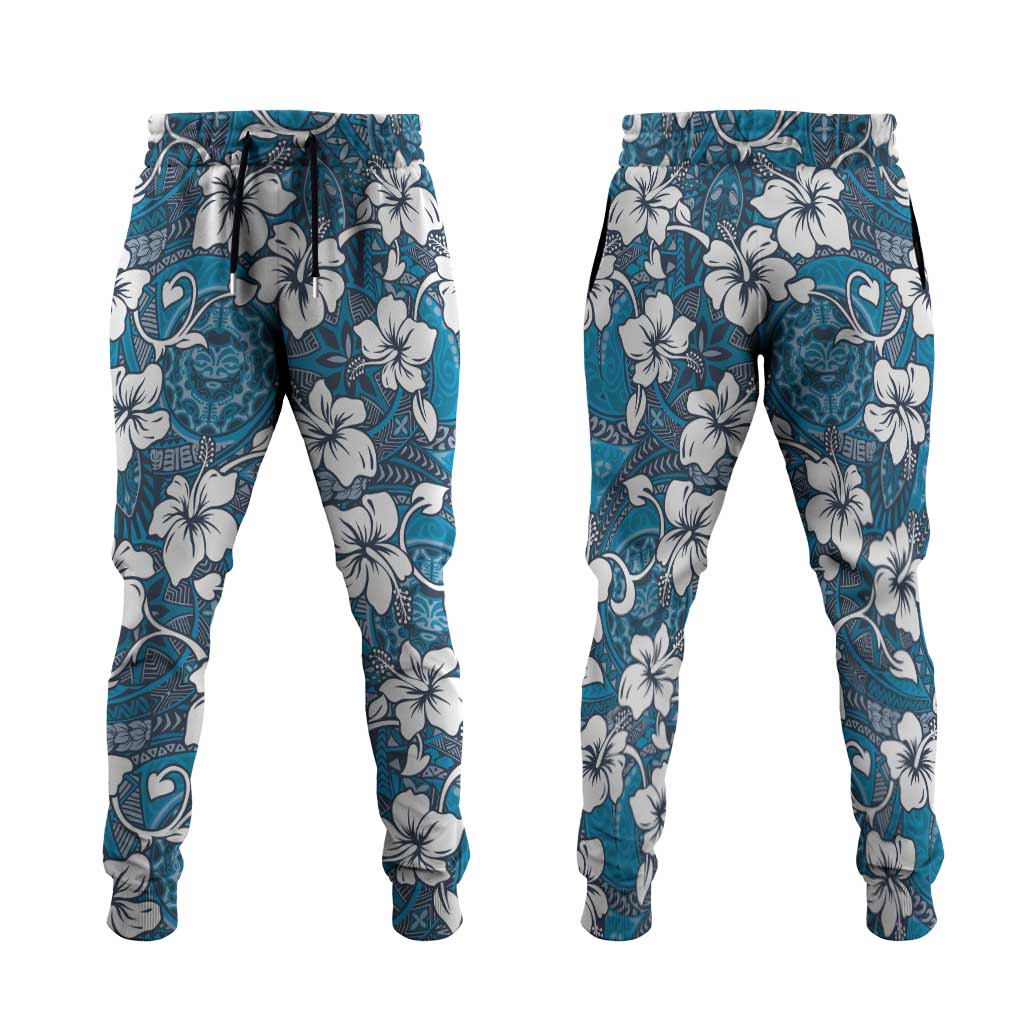 Karakarawa Bula Fiji Jogger Pants Fijian Tapa Seamless Hibiscus - Polynesian Pride