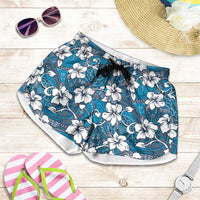 Karakarawa Bula Fiji Shorts for Women Fijian Tapa Seamless Hibiscus - Polynesian Pride