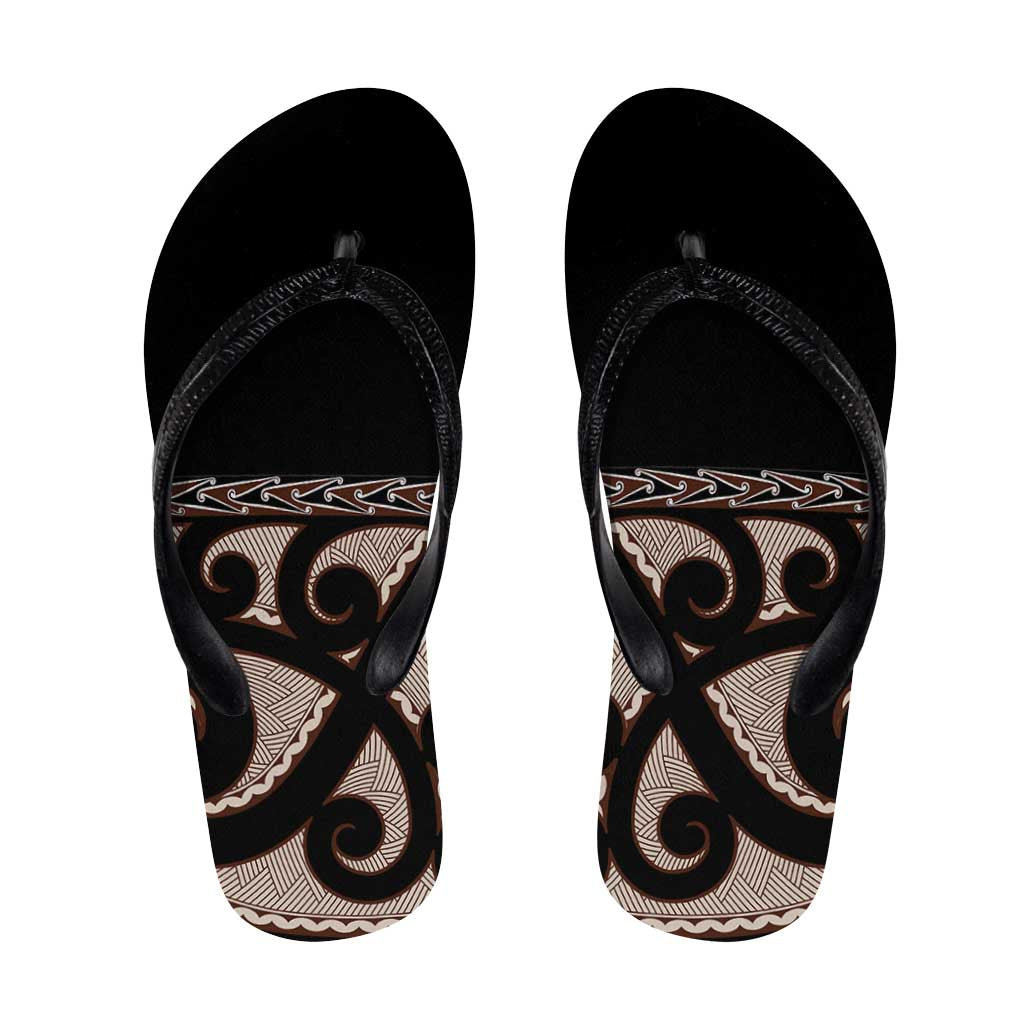 Kia Ora New Zealand Flip Flops Aotearoa Proud Maori Silver Fern - Polynesian Pride