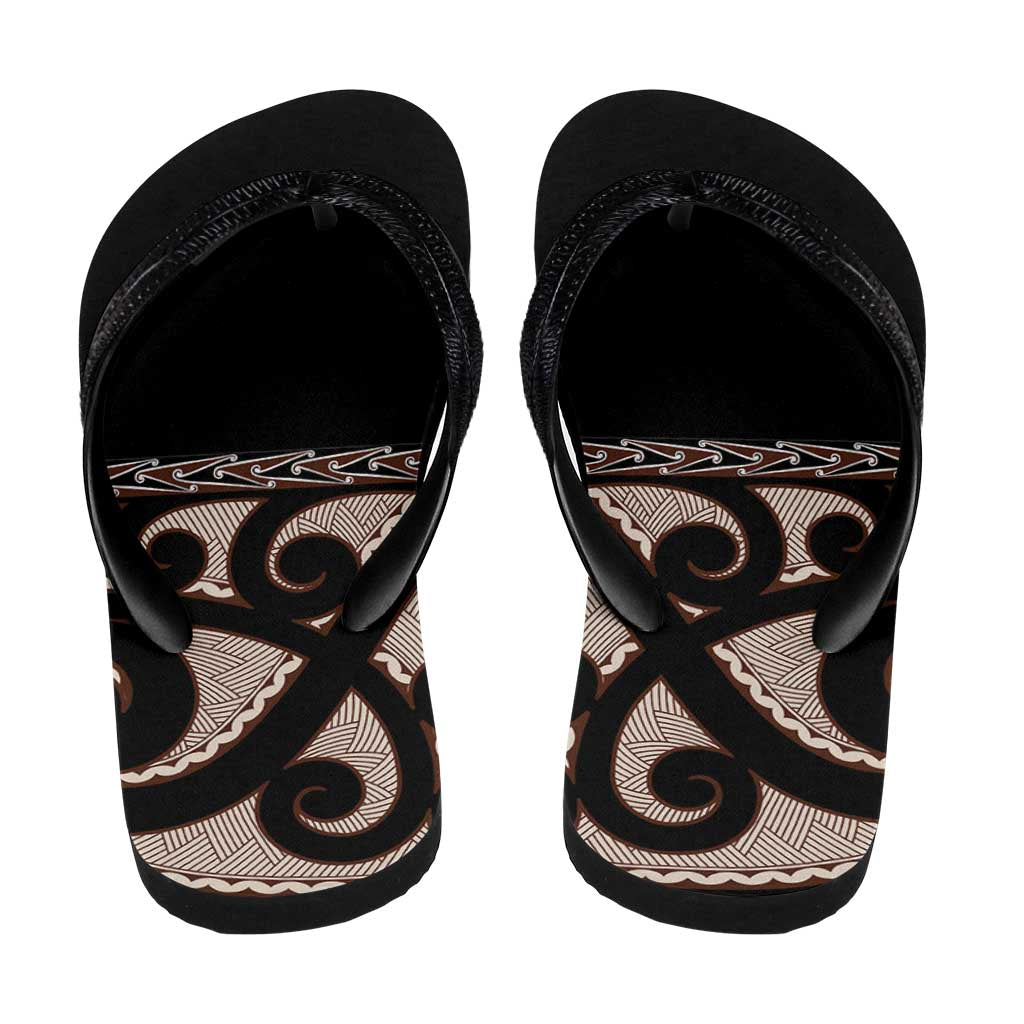 Kia Ora New Zealand Flip Flops Aotearoa Proud Maori Silver Fern - Polynesian Pride
