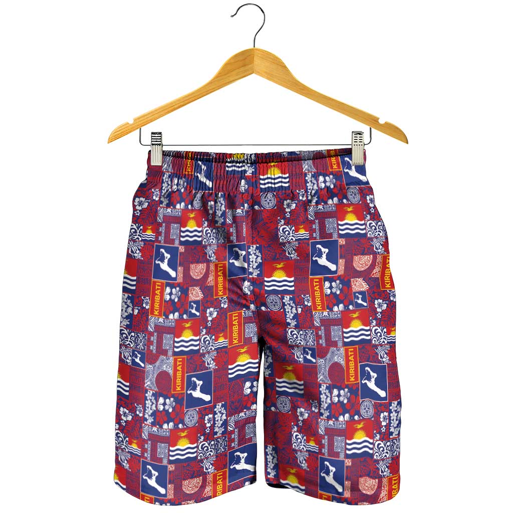 Kiribati Tekeraoi n te Kiritimati Shorts for Men Pacific Patchwork Xmas Vibes - Polynesian Pride