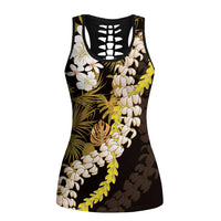 Kula Aloha Hawaii Lei Hollow Tank Top Tropical Flowers Elegant Vibe - Polynesian Pride