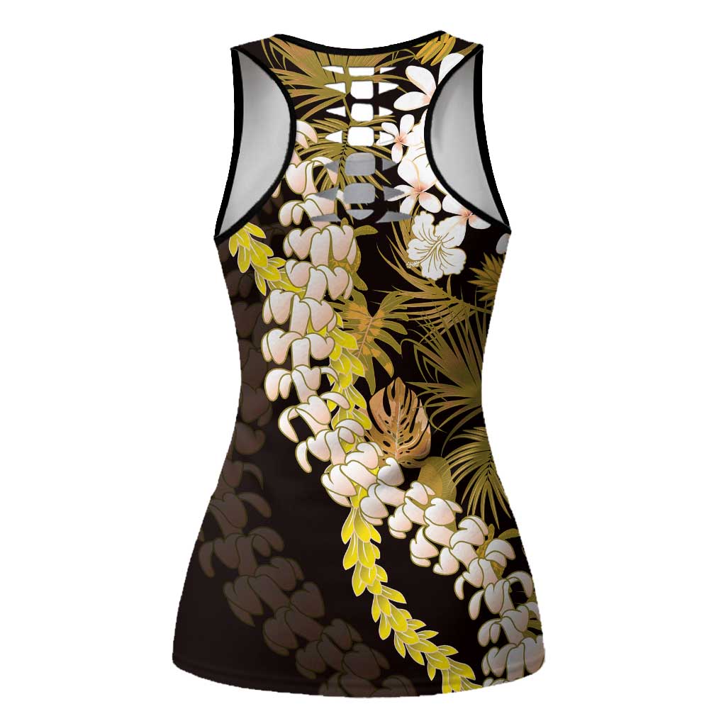 Kula Aloha Hawaii Lei Hollow Tank Top Tropical Flowers Elegant Vibe - Polynesian Pride
