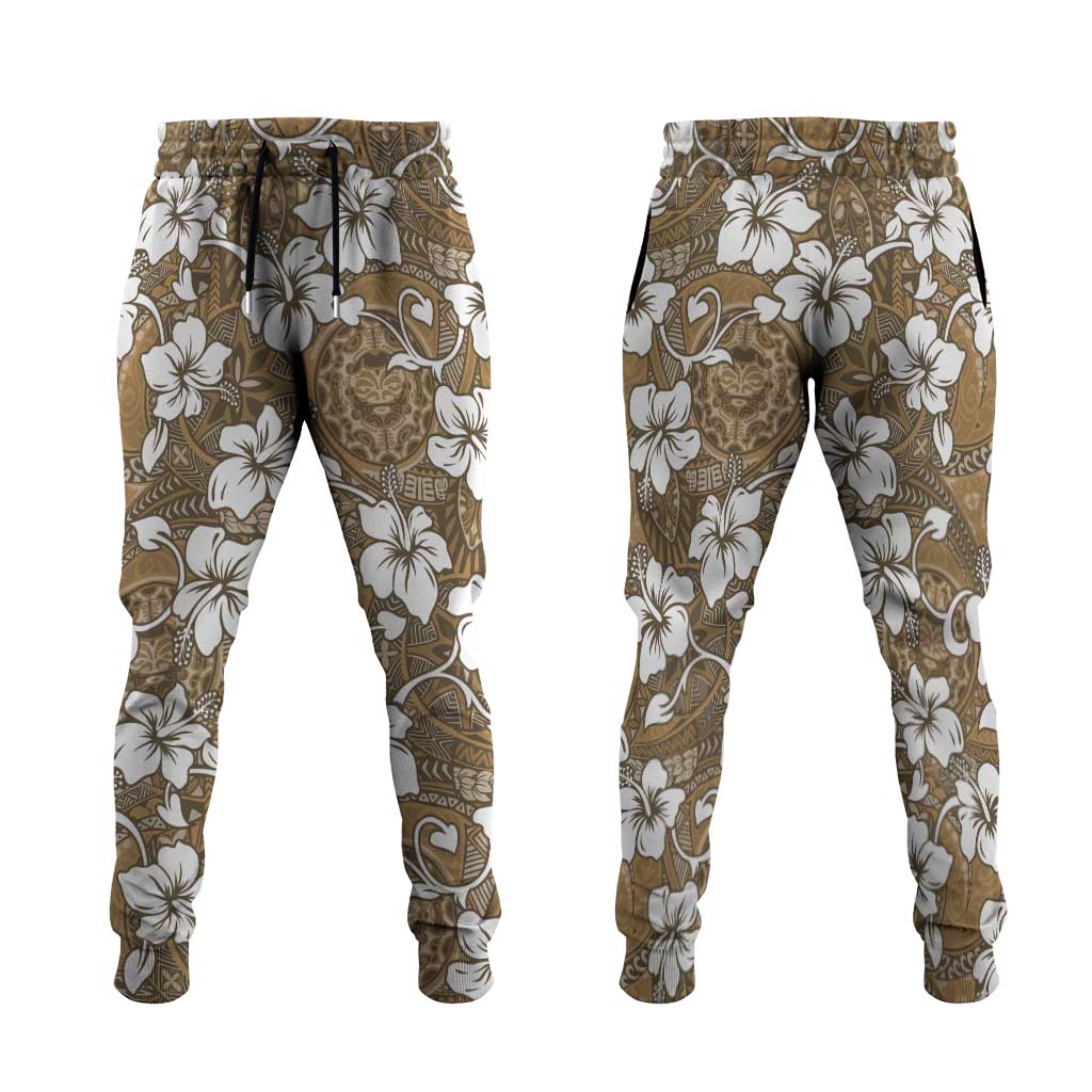 Kuvui Bula Fiji Jogger Pants Fijian Tapa Seamless Hibiscus - Polynesian Pride