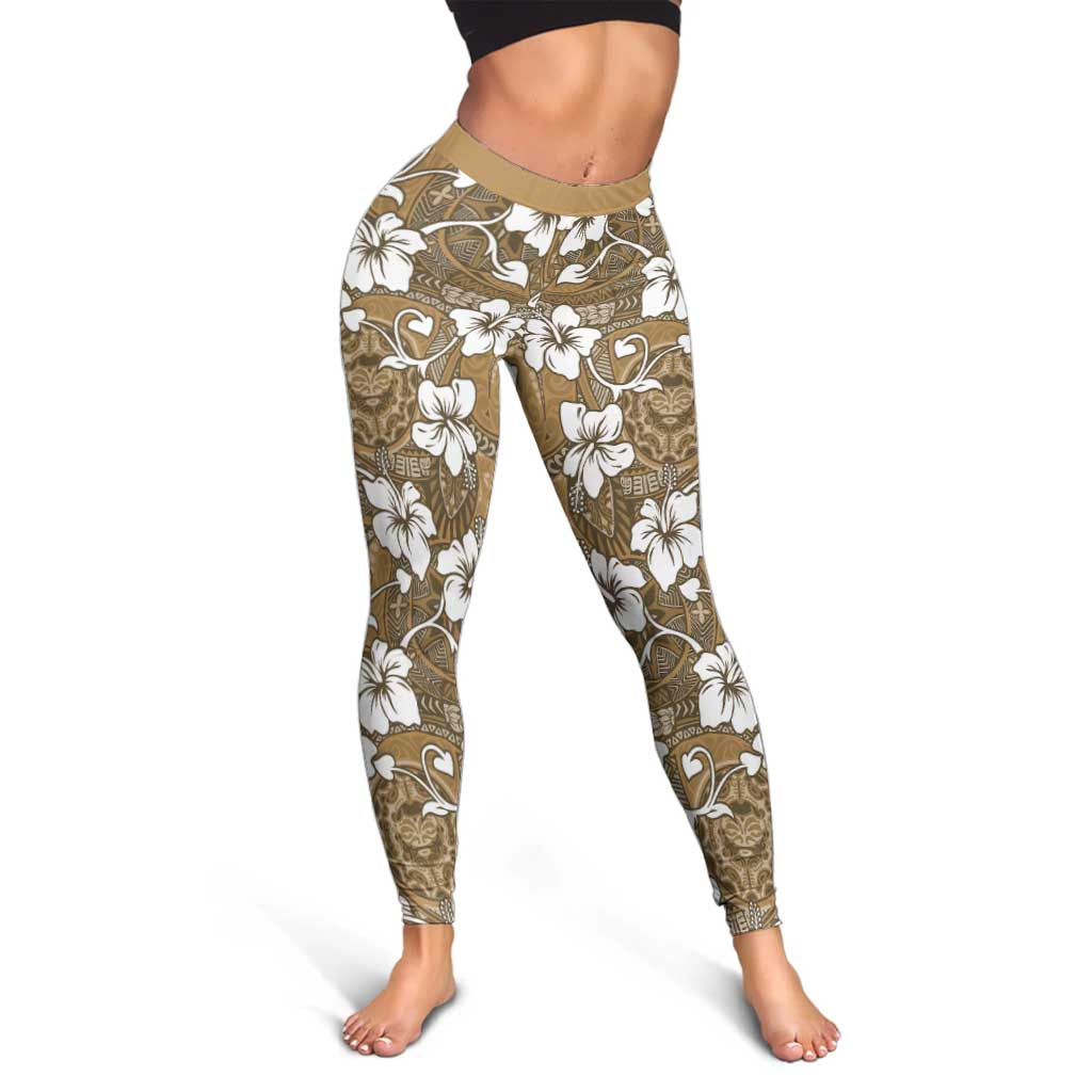 Kuvui Bula Fiji Leggings Fijian Tapa Seamless Hibiscus - Polynesian Pride