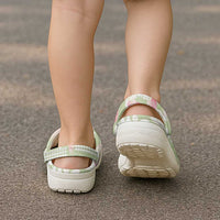 Leaf Green Hawaii Anthurium Plumeria Lei Clogs Shoes